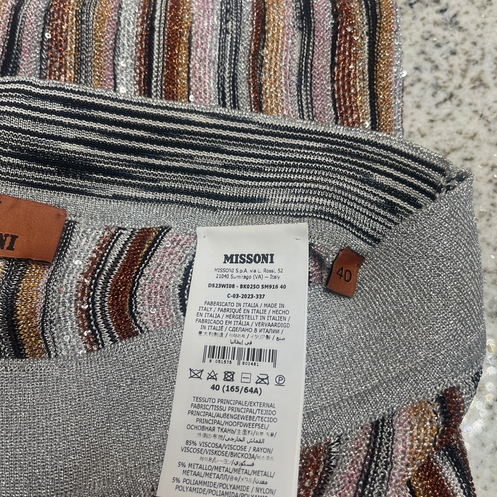 Missoni Metallic Striped Knit Pants
